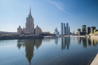Reflection of buildings in water
