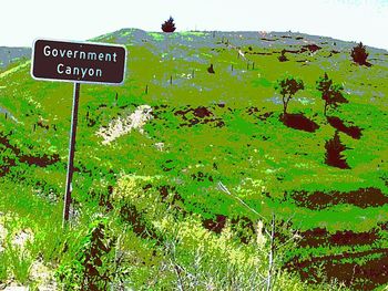 Road signs on landscape