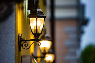 Close-up of illuminated light bulb