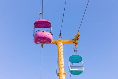 Pink and blue gondola amusement park ride at santa cruz beach boardwalk, santa cruz, california, usa