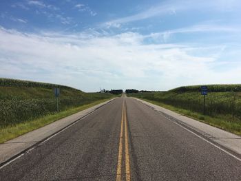 Empty road against sky