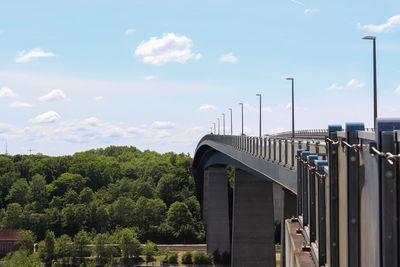 Different views at and from the big kiel canal bridge in northern germany.