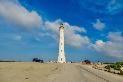 Lighthouse against blue sky