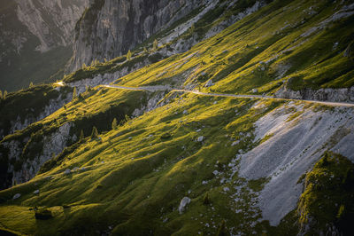 Scenic view of rocky mountains from slovenia