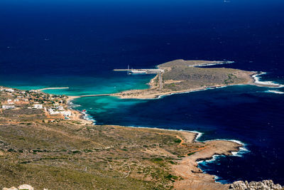 High angle view of beach