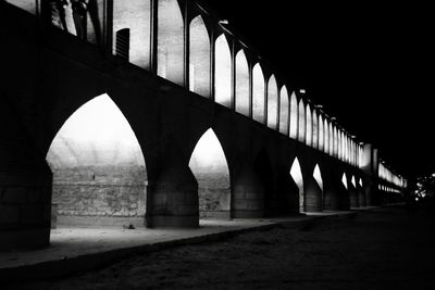 Arch bridge at night