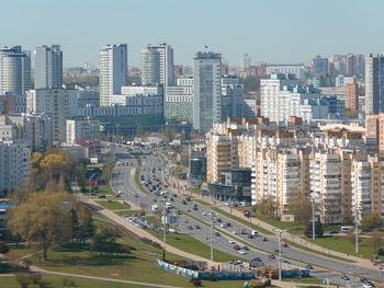 High angle view of cityscape