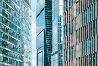 Low angle view of modern buildings in city