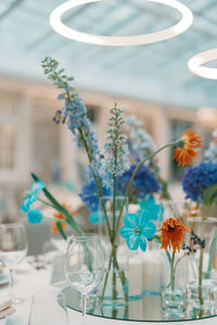 Close-up of flowers on table