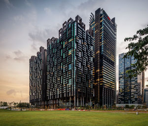 Low angle view of buildings against sky