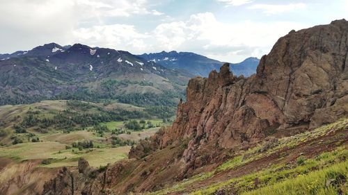 Scenic view of mountains against sky