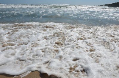 Waves rushing towards shore