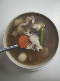 Close-up of soup in bowl