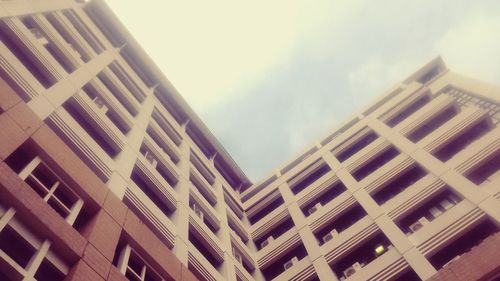 Low angle view of skyscrapers against sky