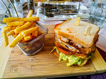 Food served on table