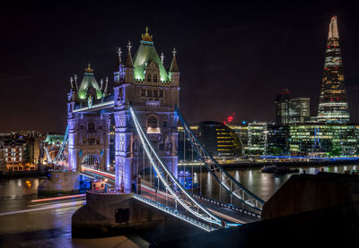 Illuminated city at night