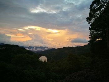 Scenic view of landscape against cloudy sky