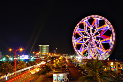 Light trails at night