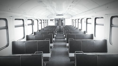 Interior of empty train interior