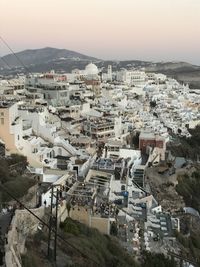 High angle view of townscape against sky