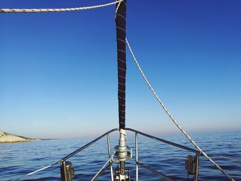 Close-up of rope against clear blue sky