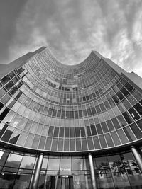 Low angle view of modern building against sky