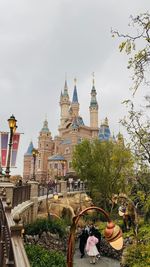 Group of people in front of building