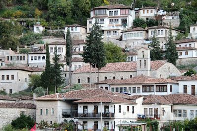 Buildings in town in albania