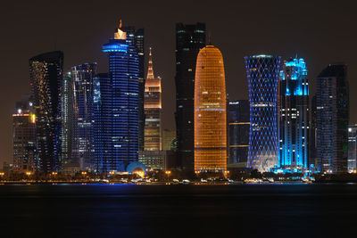 Doha city at night, qatar