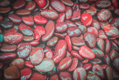 Full frame shot of wet pebbles