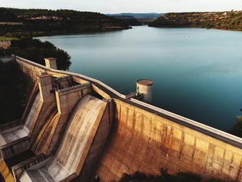 High angle view of dam