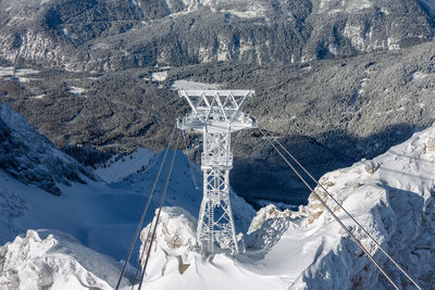 Aerial view of snowcapped mountain