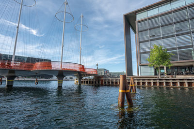 Bridge over river against sky