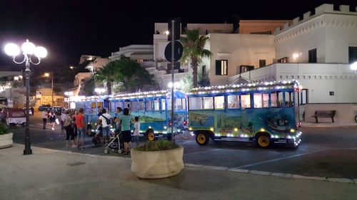 People in front of church at night