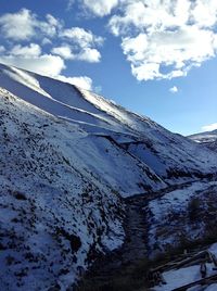 Scenic view of snowcapped mountain against sky