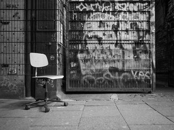 Loneley chair in the street