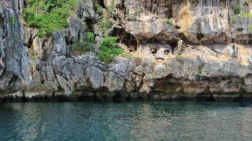 Rock formations by sea
