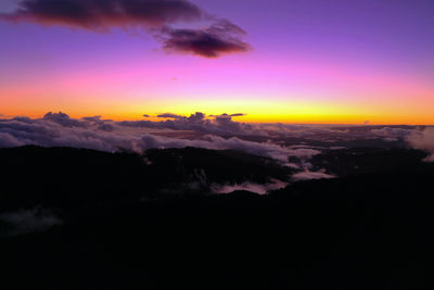 Scenic view of dramatic sky during sunset