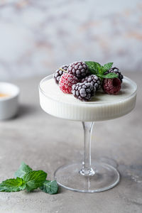 Close-up of dessert on table