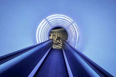 Low angle view of escalator