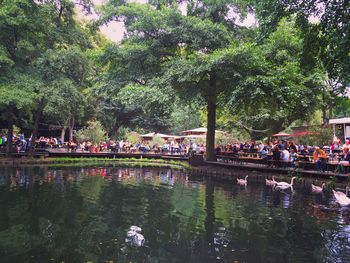 Tourists in park