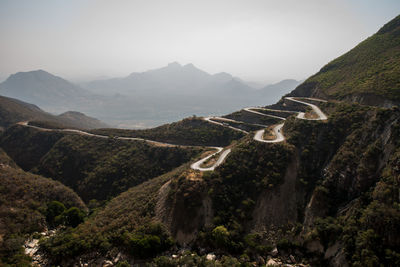 Scenic view of mountains against clear sky