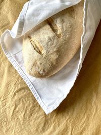 High angle view of bread on table