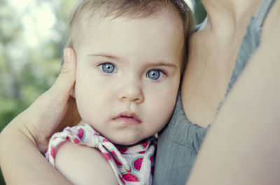 Close-up portrait of cute baby