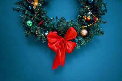 Directly above shot of christmas decoration