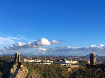 Scenic view of sea against blue sky