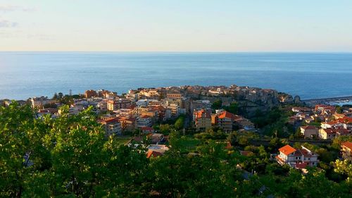 High angle view of town