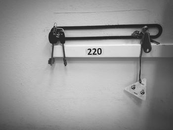 Close-up of text on wall