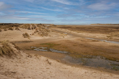 Scenic view of desert against sky