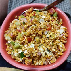 High angle view of food in bowl